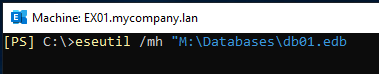confirm the state of the database